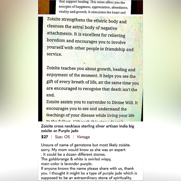 Ruby zoisite/Garnet/Pearl sterling silver plated pendant tribal India Artisan - Picture 4 of 4